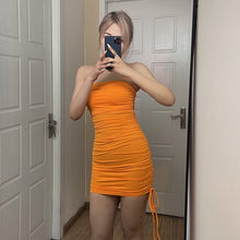 画像をギャラリービューアに読み込む, Orange Mini Tube ドレス
